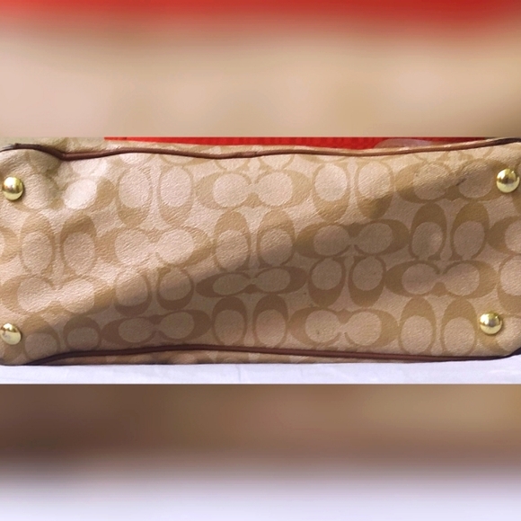 Coach New York Peyton Double Zip Carryall Khaki/Brown #C1495-F24603 pre-owned - Picture 9 of 14